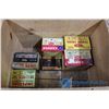 Image 6 : Wooden Shell Box, Cardboard Ammo Sign & (9) Vintage Shell Boxes
