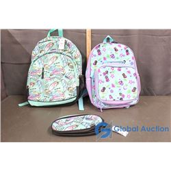 (2) Tracker Backpacks one with Lunch Box One With Pencil Case