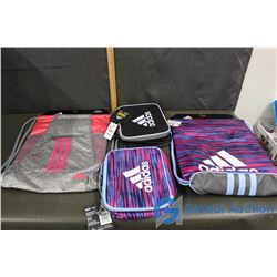 (2) Adidas String Bags and Two Adidas Lunchboxes