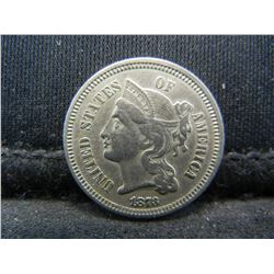 1873 Three Cent Nickel  AU Closed 3