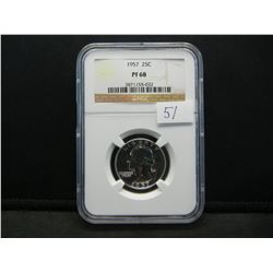 1957 Silver Proof Washington Quarter  NGC PF68