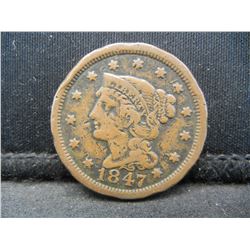 1847 Large Cent VF Details