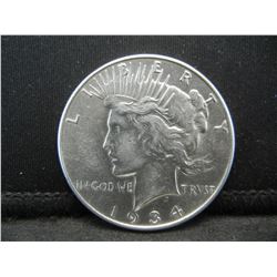 1934 Peace Dollar BU Better Date