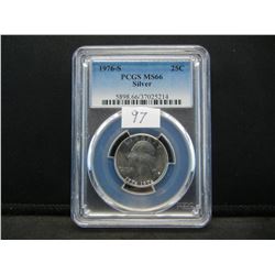 1976 S Silver Washington Quarter PCGS MS67