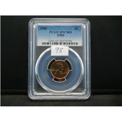 1966 Lincoln Cent PCGS SP67RED