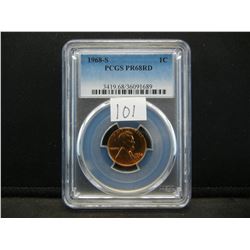 1968 S Lincoln Cent PCGS PR68RED