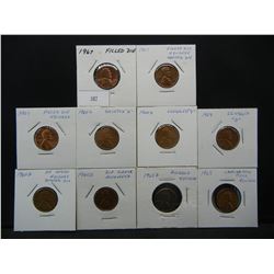 (10) Minor mint errors part of a large collection of errors