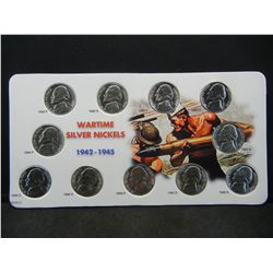 Complete Set Silver War Nickels High Grade
