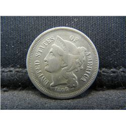 1866 Three Cent Nickel Nice