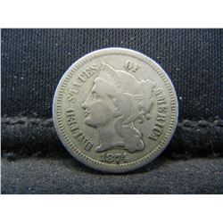 1874 Three Cent Nickel Tougher Date