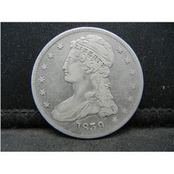 1839 Reeded Edge Bust Half XF