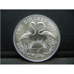 1973 Bahamas Two Dollars Sterling Silver Mintage Only 43,000