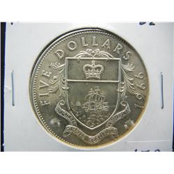 1966 Bahamas Five Dollars Sterling Silver
