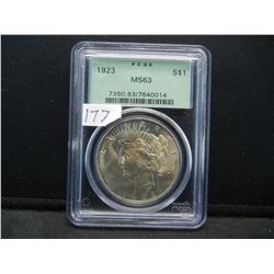 1923 Peace Dollar PCGS OGH MS63 Frosty