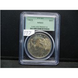 1923 Peace Dollar PCGS OGH MS63 Frosty