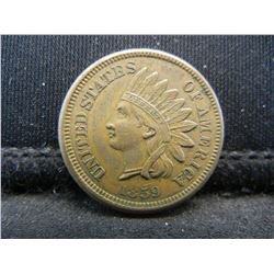 1859 Indian Cent AU Better Date