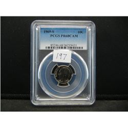 1969 S Roosevelt Dime PCGS PR68Cameo