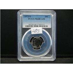 1972 S Roosevelt Dime PCGS PR68Cameo