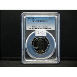 1972 S Washington Quarter PCGS PR68CAM