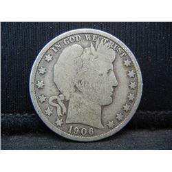 1906 D Barber Half Dollar