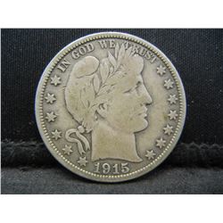 1915 D Barber Half Dollar F/VF