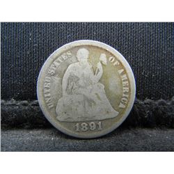 1891 Seated Dime