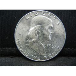 1955 Franklin Half Dollar Gem BU Frosty