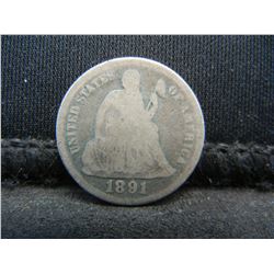 1891 Seated Dime