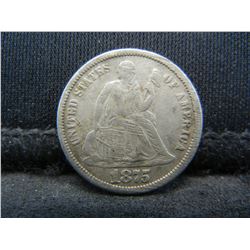 1875 Seated Dime XF Details