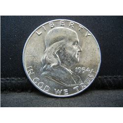 1954 Franklin Half Dollar CH BU Crisp BU