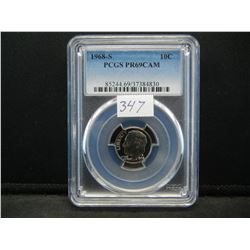 1968 S Roosevelt Dime PCGS PR69CAM
