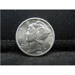 1938 Mercury Dime Gem BU