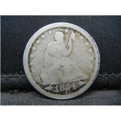 1854 Arrows Seated Quarter