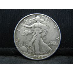 1940 Walking Liberty half dollar AU
