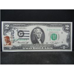 1976 $2.00 Note Cancelled FDI With Stamp Gem Crisp