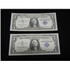 Image 1 : (2) Consecutive Serial Numbers $1.00 Silver Certificate Gem Crisp Notes