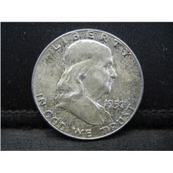 1957 Franklin Half Dollar CH BU Beautiful Toning
