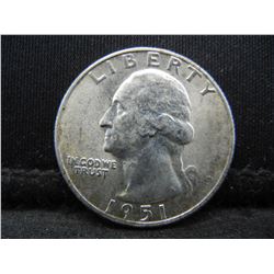 1951 S Silver Washington Quarter GEM BU