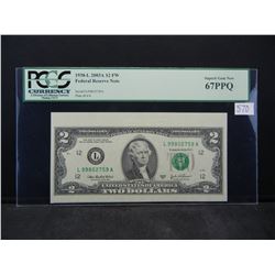 2003 A $2.00 Note PCGS 67PPQ