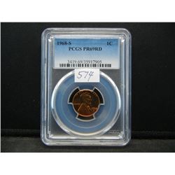 1968 S Lincoln Cent PCGS PR69RED