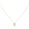 Image 2 : 0.40 ctw Diamond Heart Shaped Pendant with Chain - 14KT Yellow Gold