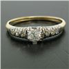 Image 3 : 14K Two Tone Gold .40 ctw European Cut Diamond Solitaire Engagement Ring