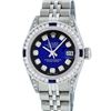 Image 1 : Rolex Ladies Stainless Steel  Blue Vignette Diamond Lugs & Sapphire Datejust Wri