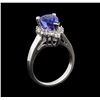 Image 4 : 3.07 ctw Tanzanite and Diamond Ring - 14KT White Gold