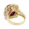 Image 3 : 13.90 ctw Ruby and Diamond Ring - 14KT Yellow Gold