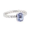 2.84 ctw Sapphire and Diamond Ring - 14KT White Gold