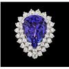 Image 2 : GIA Cert 12.13 ctw Tanzanite and Diamond Ring - 14KT White Gold