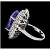 Image 3 : GIA Cert 12.13 ctw Tanzanite and Diamond Ring - 14KT White Gold