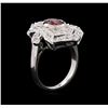 Image 4 : 1.54 ctw Pink Tourmaline and Diamond Ring - 14KT White Gold