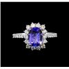 Image 2 : 14KT White Gold 1.43 ctw Tanzanite and Diamond Ring